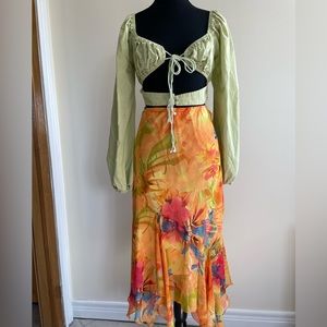 Papermoon smocked crop top size S